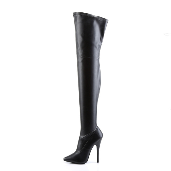 Pointed Toe Heel Thigh High Boots - Picture 2 of 5